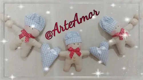 Porta Enfeite Natal Decoração Ginger Varal Decorativo 1,20