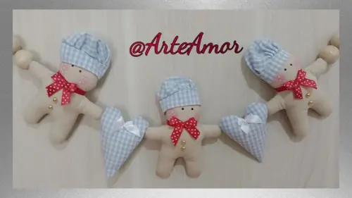 Porta Enfeite Natal Decoração Ginger Varal Decorativo 1,20