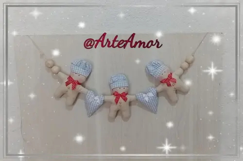 Porta Enfeite Natal Decoração Ginger Varal Decorativo 1,20