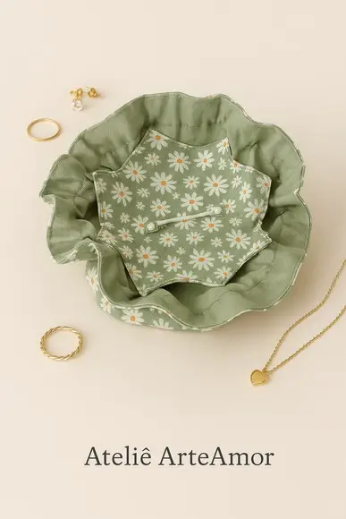 Porta Joias com Suporte para Anéis.