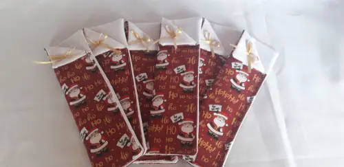 Porta Talher de Tecido para Decorar Mesa de Natal