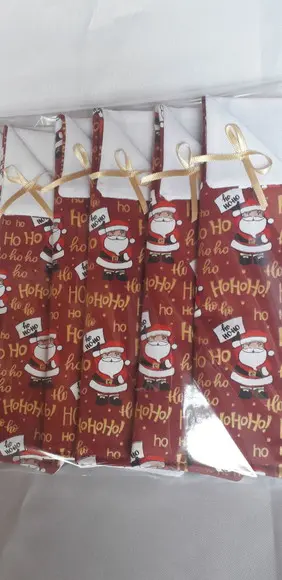 Porta Talher de Tecido para Decorar Mesa de Natal