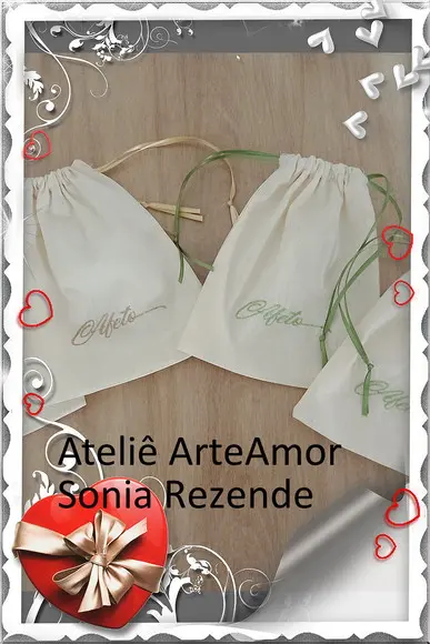 Saquinho Algodão Cru Personalizado Afeto, Amizade...