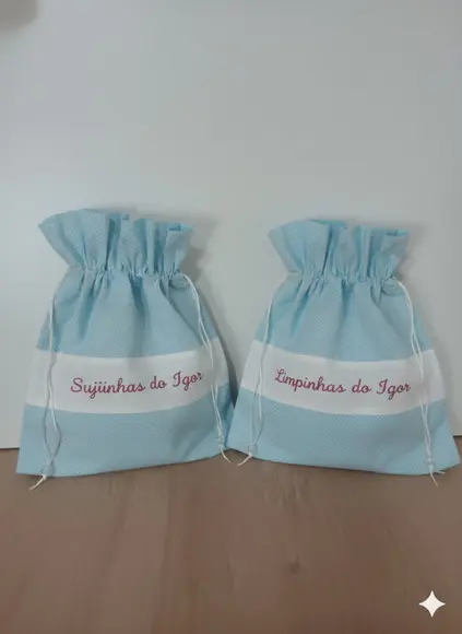 Saquinhos Limpinhas e Sujinhas Forro Impermeável