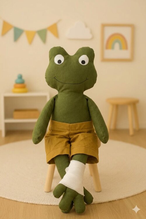 Sapo de Tecido 35Cm - Decoração