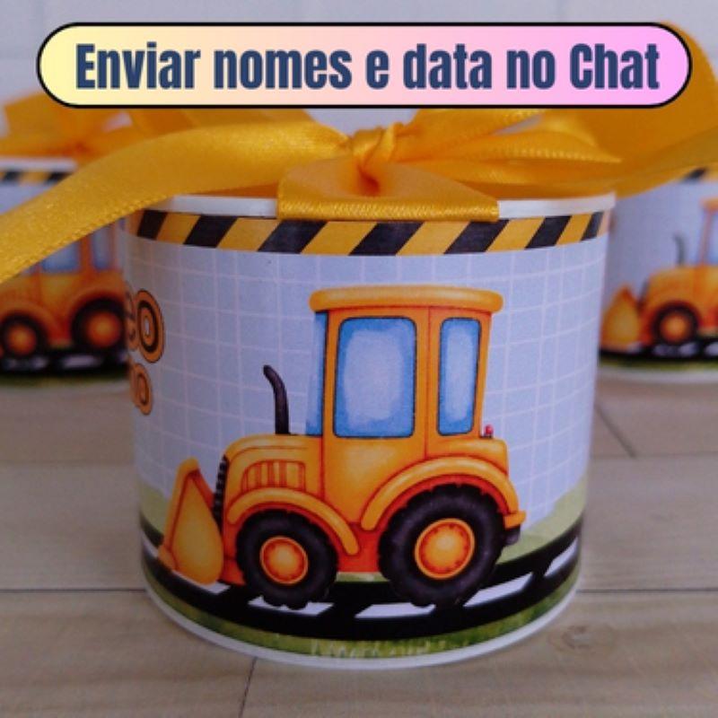 Lembrancinha Tubolata Personalizada (5x6) TRATOR CONSTRUÇÃO 15