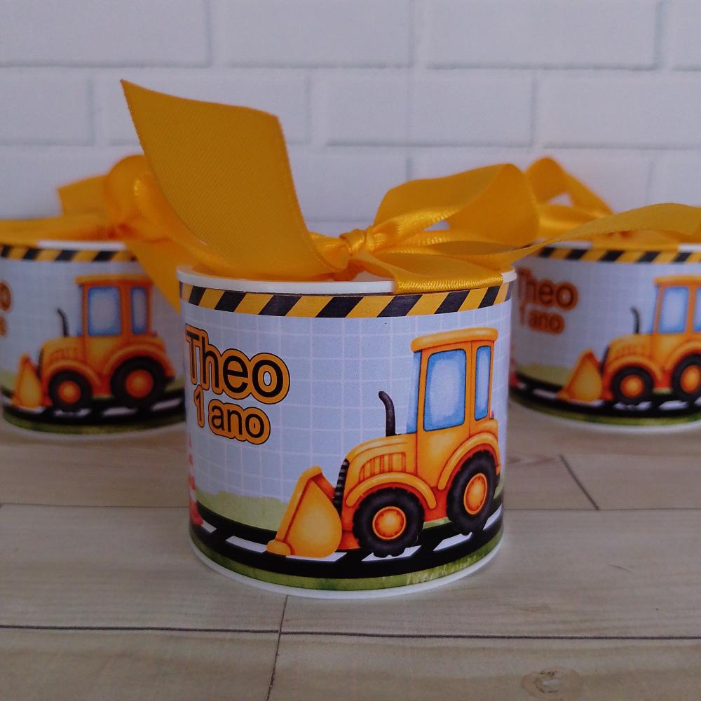 Lembrancinha Tubolata Personalizada (5x6) TRATOR CONSTRUÇÃO 15