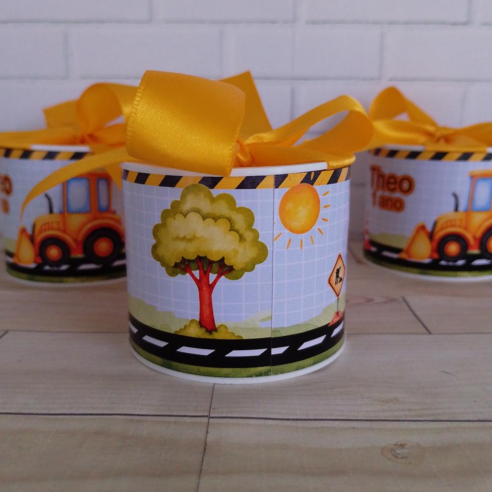 Lembrancinha Tubolata Personalizada (5x6) TRATOR CONSTRUÇÃO 15