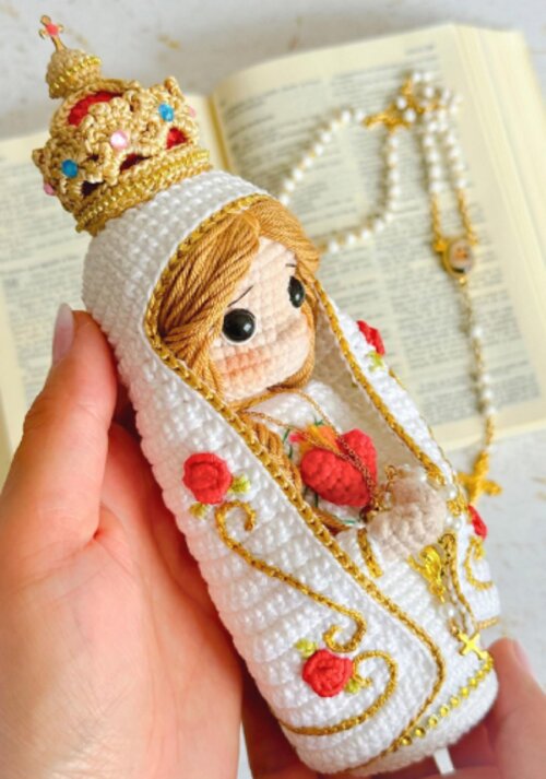 Receita Nossa Senhora de Fátima Amigurumi