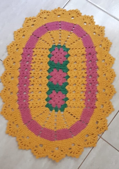 Tapete Oval de Croche - 0,44 x 0,60