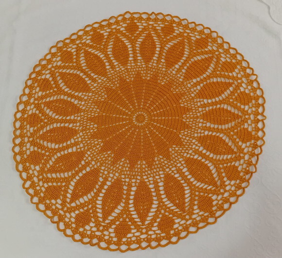 Toalha de Crochê Redonda 54 cm - Ck Artesanato