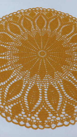 Toalha de Crochê Redonda 54 cm - Ck Artesanato