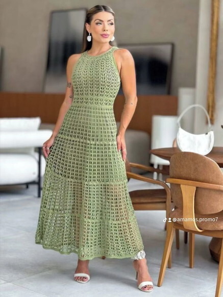 Vestido de Croche Midi