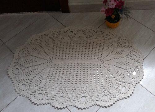 Tapete de Crochê Oval Diamante