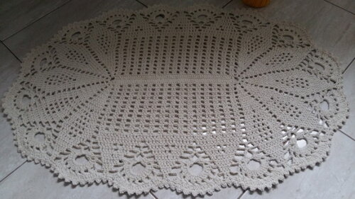 Tapete de Crochê Oval Diamante