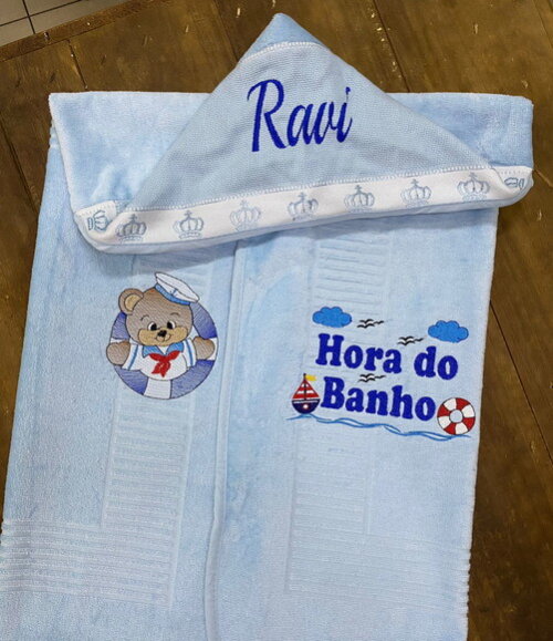 Toalha de Banho com Capuz Menino