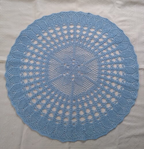 Toalha Redonda de Crochê Lavanda - 70cm