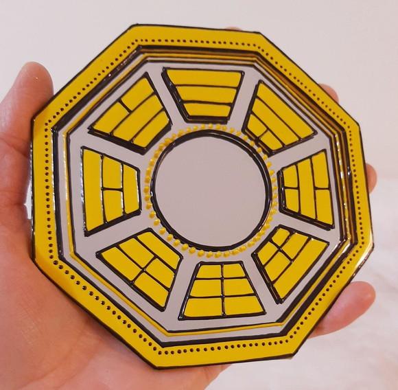 Espelho Baguá Amarelo para Porta 12cm