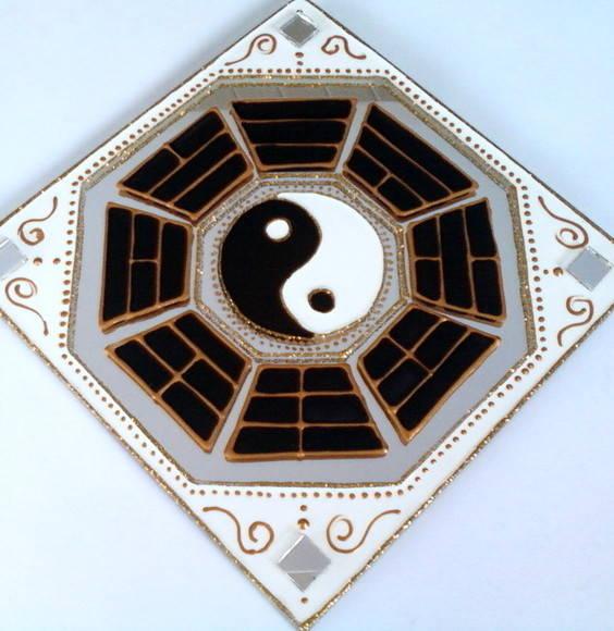 Espelho Baguá Preto e Branco 15cm
