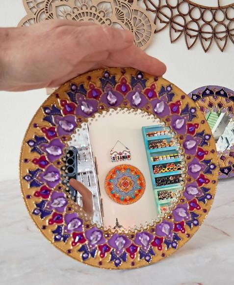 Espelho Decorativo Mandala com Pedrarias 20cm