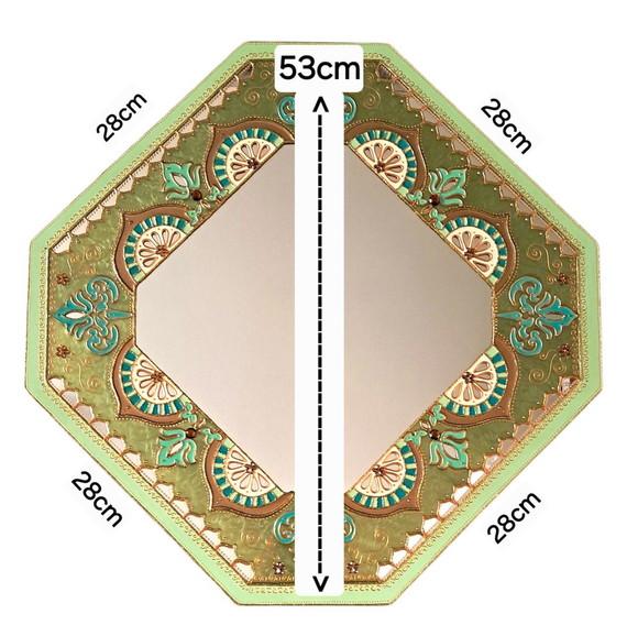 Espelho Decorativo Indiano Mandala Verde