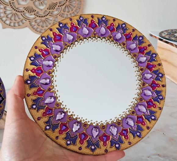 Espelho Decorativo Mandala com Pedrarias 20cm