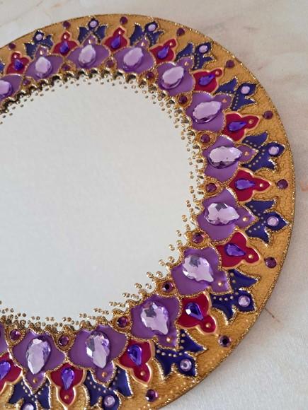 Espelho Decorativo Mandala com Pedrarias 20cm