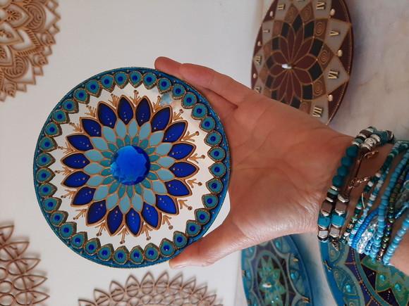 Espelho Mandala Azul 15cm