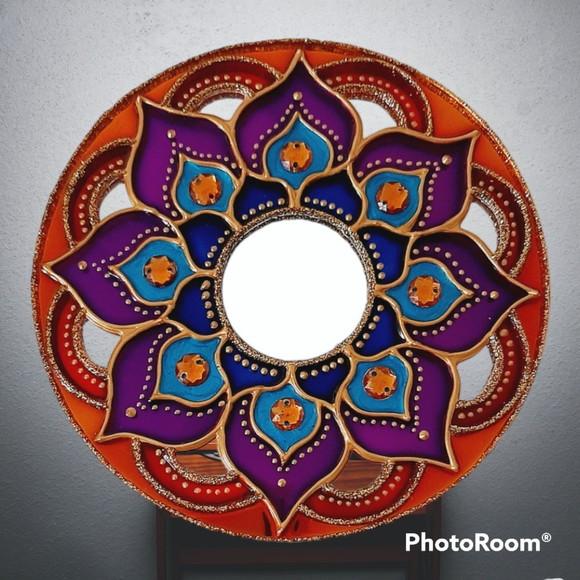 Espelho Mandala Colorida para Porta 12cm