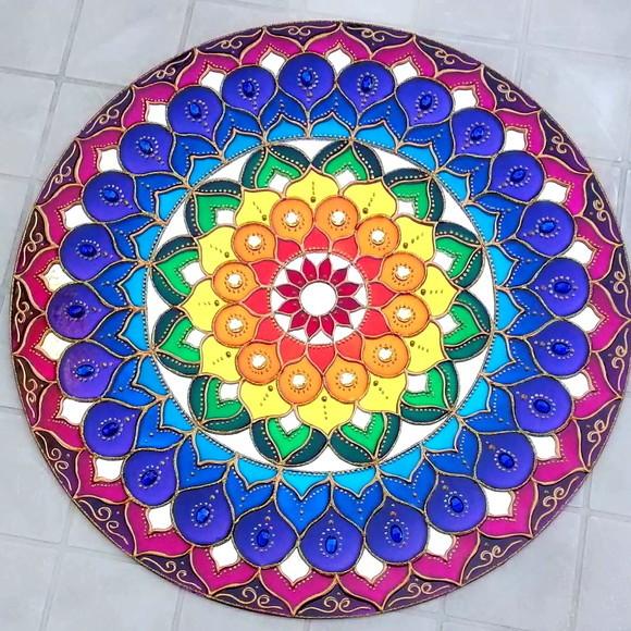 Espelho Mandala Desabrochar da Consciência 30cm