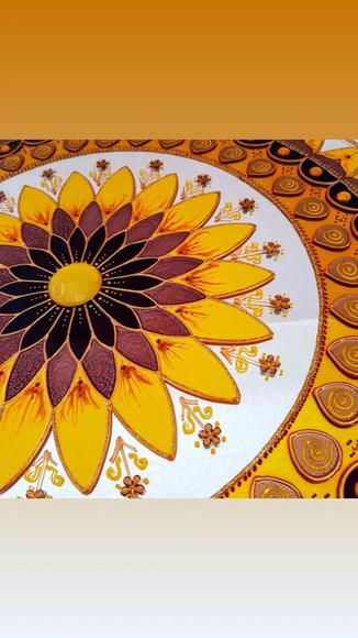Espelho Mandala Girassol 50cm