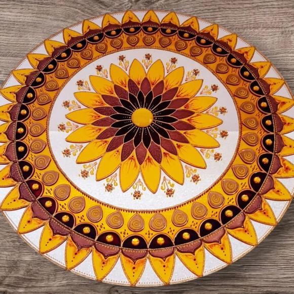 Espelho Mandala Girassol 50cm