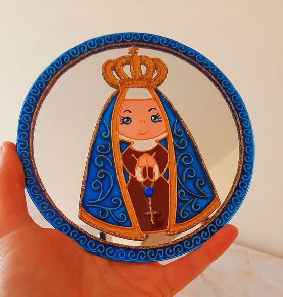 Espelho Mandala Nossa Senhora Baby 15cm