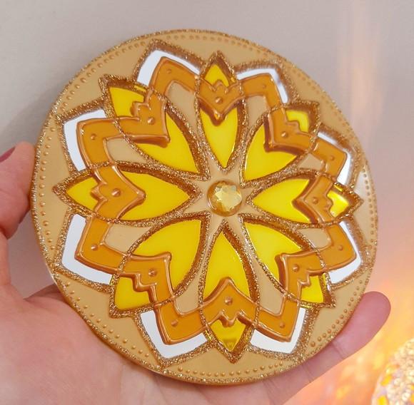 Espelho Mandala para Porta 12cm Amarelo