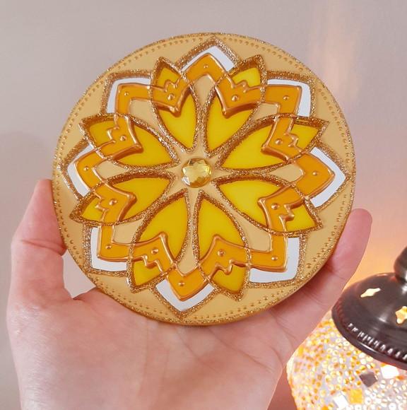 Espelho Mandala para Porta 12cm Amarelo