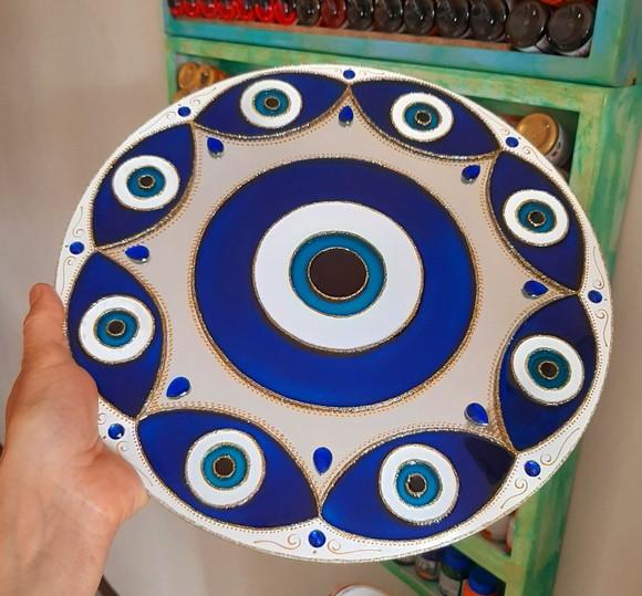 Espelho Mandala Olho Grego 30cm