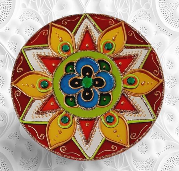 Espelho Mandala para Porta 12cm Colorido Dia das Mães