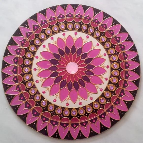 Espelho Mandala Rosa 40cm Dia das Mães