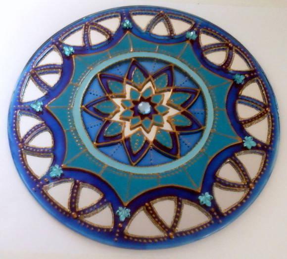 Espelho Mandala Vitral Serenidade 20cm