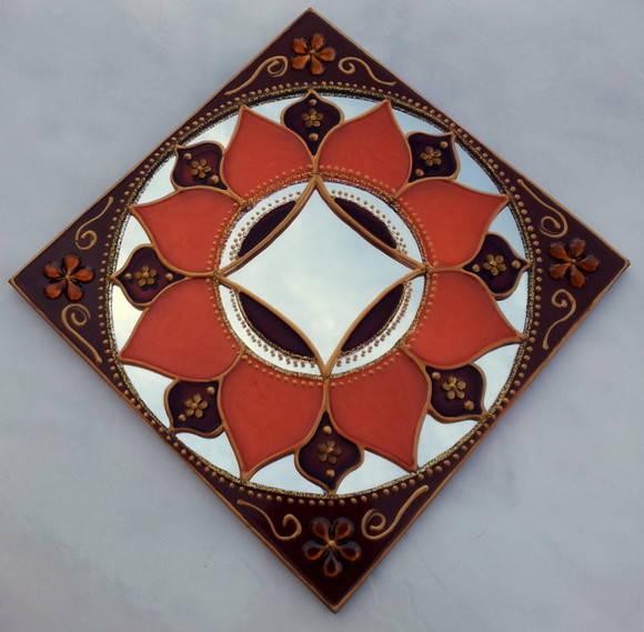 Espelho Marrom e Laranja 15cm