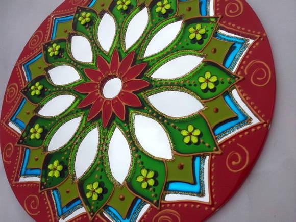 Espelho Vermelho e Verde 20cm