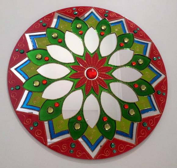 Espelho Vermelho e Verde 50cm