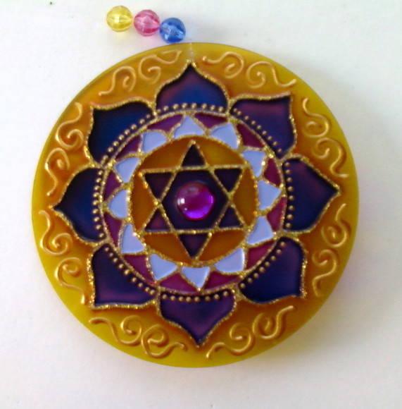 Estrela Violeta com Amarelo 10cm