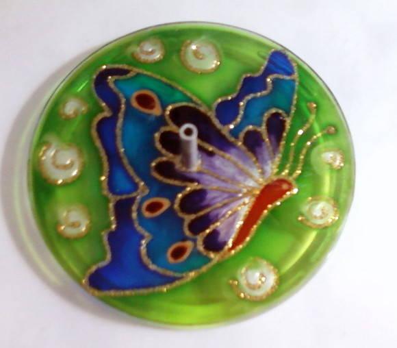 Incensário Borboleta 12cm Vidro