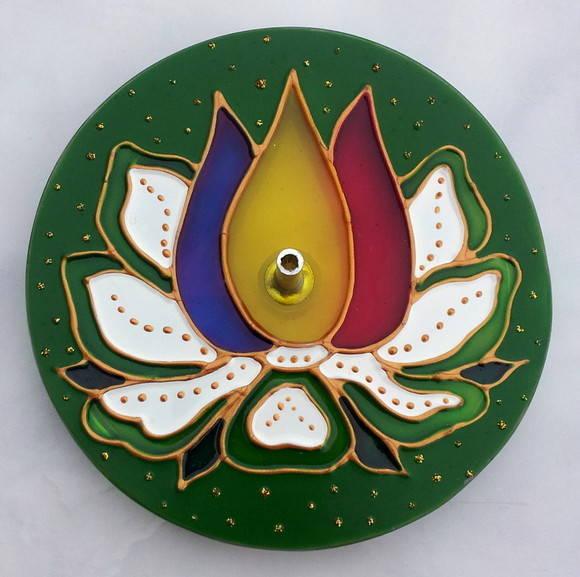 Incensário Chama Trina 12cm Vidro