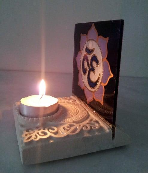 Luminária Cromoterapia 7 Chakras com Uso de Vela
