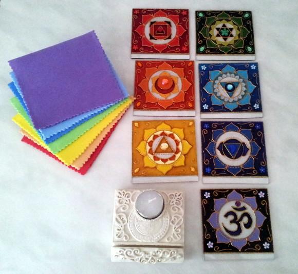 Luminária Cromoterapia 7 Chakras com Uso de Vela