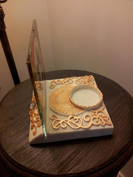 Luminária de Mesa com Vela (mandala Flor) Dia das Mães