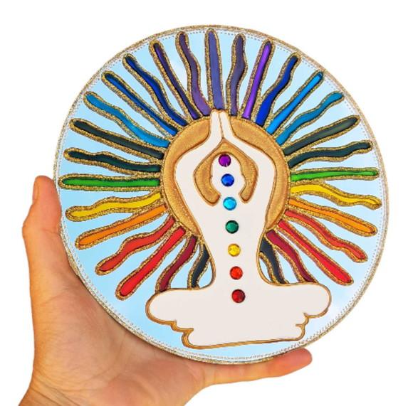 Mandala 7 Chakras em Espelho de 20cm