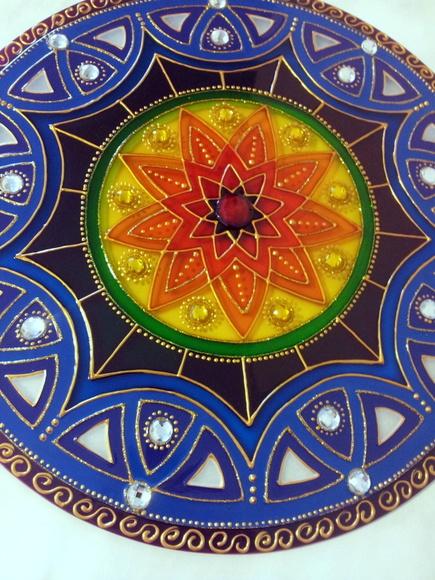 Mandala 7 Cores Vidro 50cm